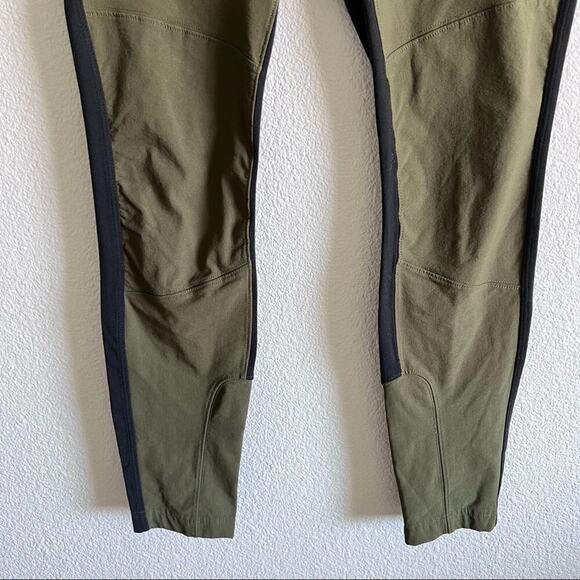 Athleta Highline Hybrid Ankle Tight Dark Green Black Leggings - Picture 4 of 12